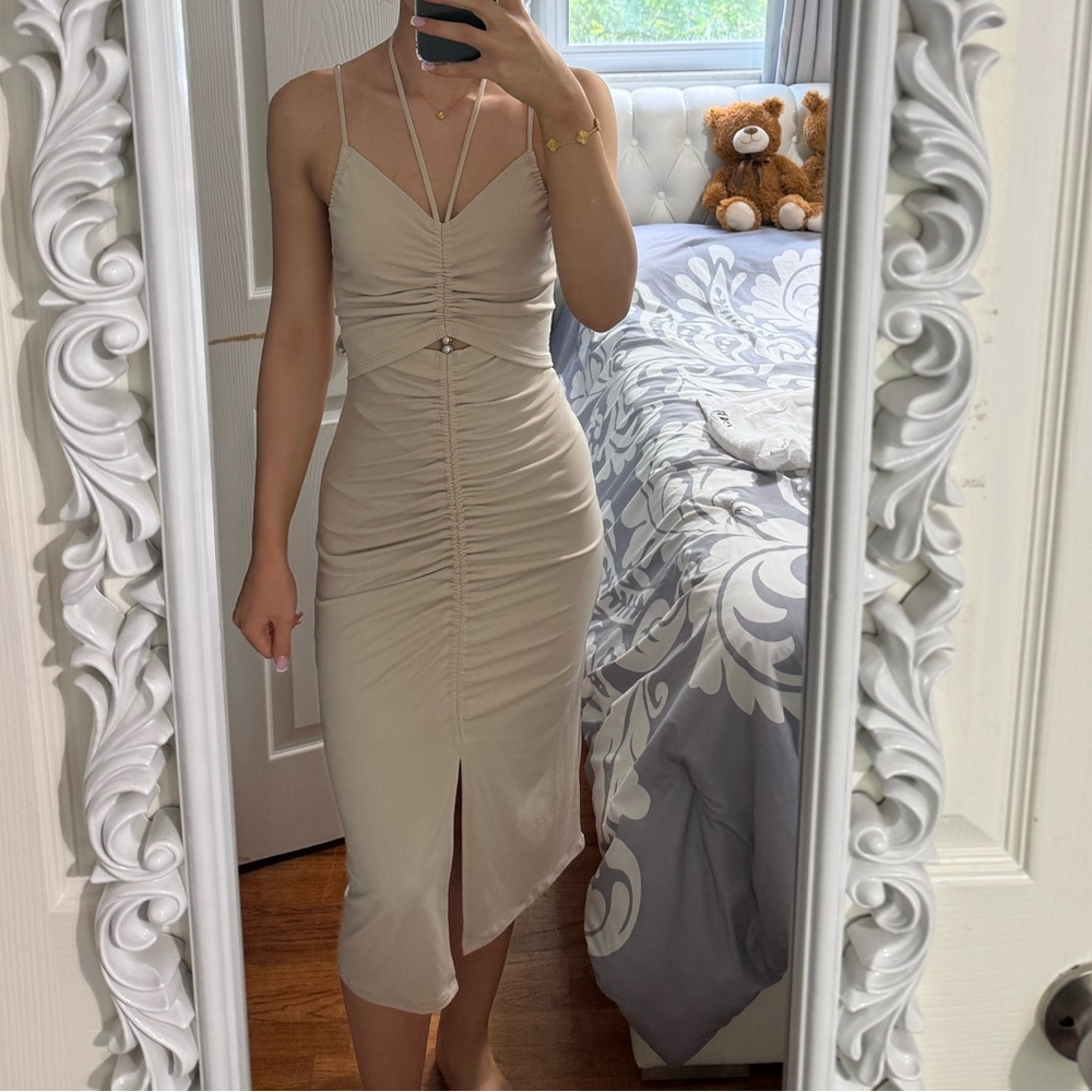 Cream Midi Summer Dress
